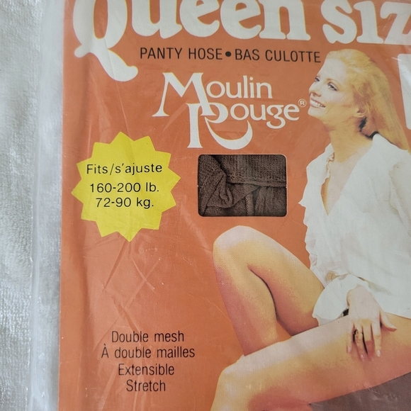 Vintage Moulin Rouge Queen Size Pantyhose. 160-200 Lbs. Spice - Picture 2 of 6